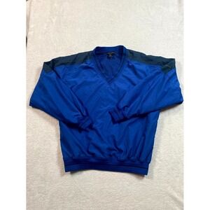Vintage Nike Golf Windbreaker Jacket Mens Medium Blue Mesh Lined V‎ Neck Outdoor